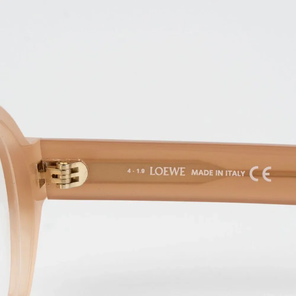 Loewe Women Eyeglasses Shiny Light Pink Demo Round LW50009I 072 BRAND NEW